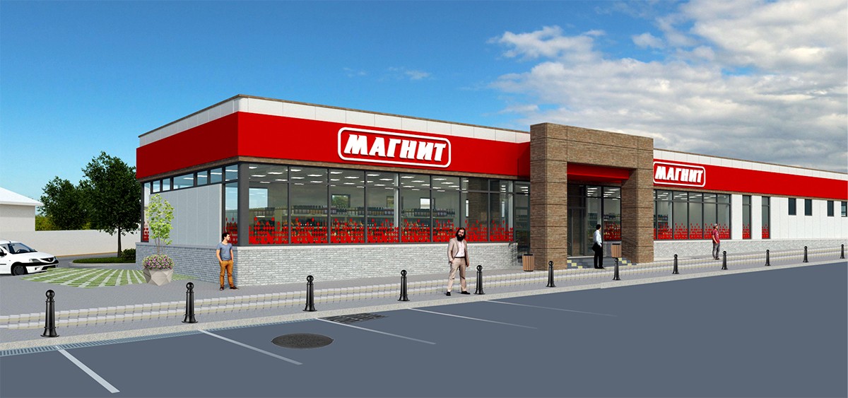 Проект благоустройства территории магазина «Магнит» с пешеходной зоной и парковкой